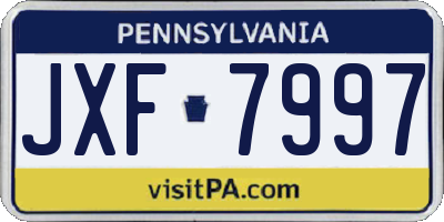 PA license plate JXF7997