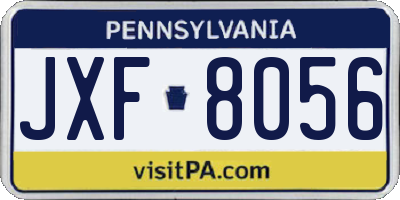 PA license plate JXF8056