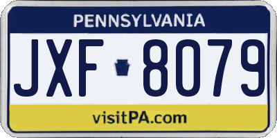 PA license plate JXF8079