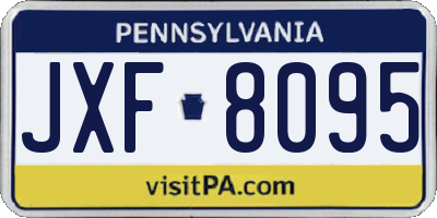 PA license plate JXF8095