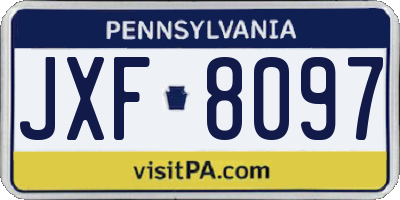 PA license plate JXF8097