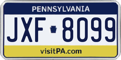 PA license plate JXF8099