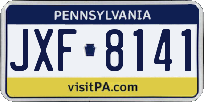 PA license plate JXF8141