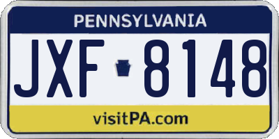 PA license plate JXF8148
