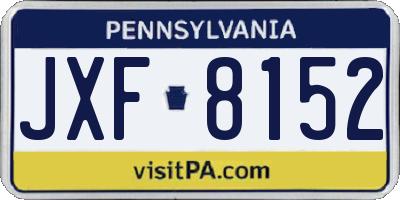 PA license plate JXF8152
