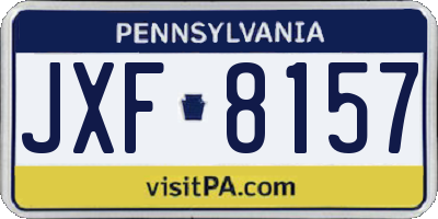 PA license plate JXF8157