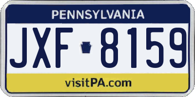PA license plate JXF8159
