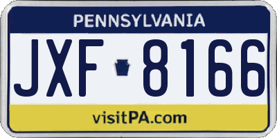 PA license plate JXF8166