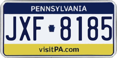 PA license plate JXF8185