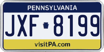 PA license plate JXF8199