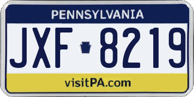 PA license plate JXF8219