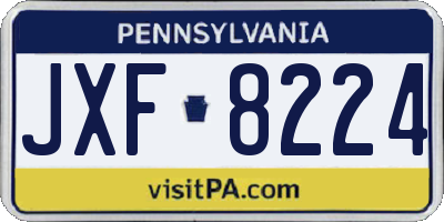 PA license plate JXF8224
