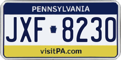 PA license plate JXF8230