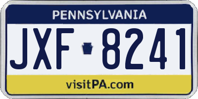 PA license plate JXF8241