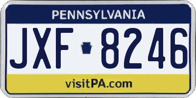 PA license plate JXF8246