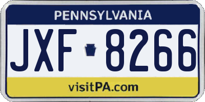 PA license plate JXF8266