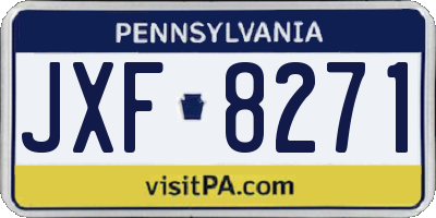 PA license plate JXF8271