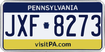 PA license plate JXF8273