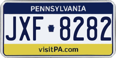 PA license plate JXF8282