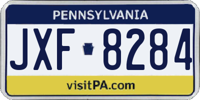 PA license plate JXF8284