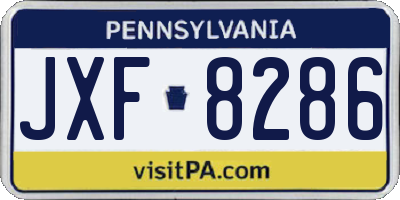 PA license plate JXF8286