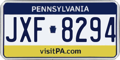 PA license plate JXF8294