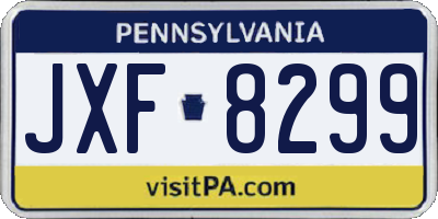 PA license plate JXF8299