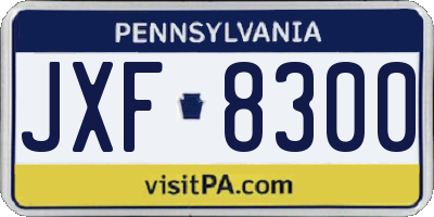 PA license plate JXF8300