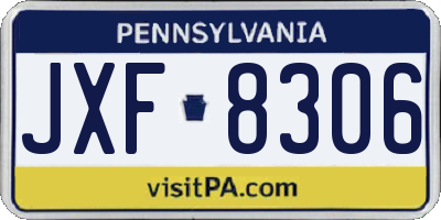 PA license plate JXF8306