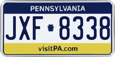 PA license plate JXF8338