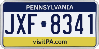 PA license plate JXF8341