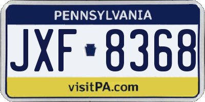 PA license plate JXF8368