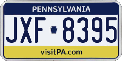 PA license plate JXF8395