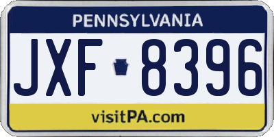 PA license plate JXF8396