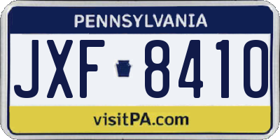 PA license plate JXF8410