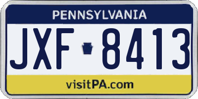 PA license plate JXF8413