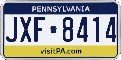 PA license plate JXF8414