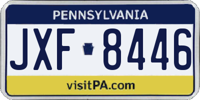PA license plate JXF8446