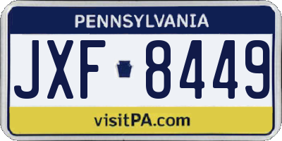 PA license plate JXF8449