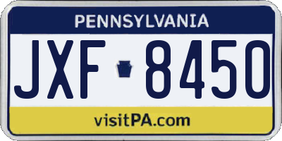 PA license plate JXF8450