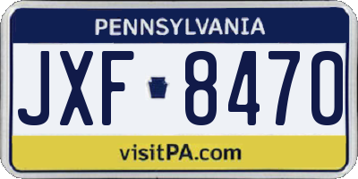 PA license plate JXF8470
