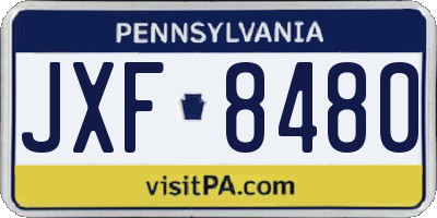PA license plate JXF8480