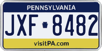 PA license plate JXF8482