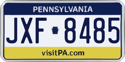 PA license plate JXF8485
