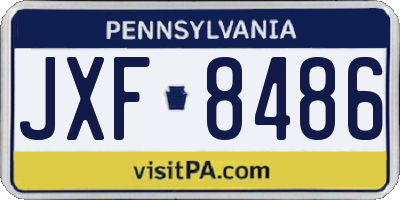 PA license plate JXF8486