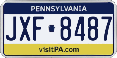 PA license plate JXF8487
