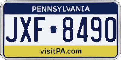 PA license plate JXF8490