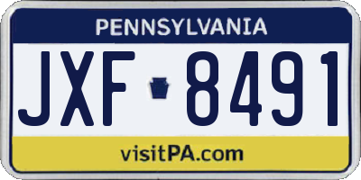PA license plate JXF8491