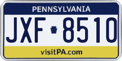 PA license plate JXF8510