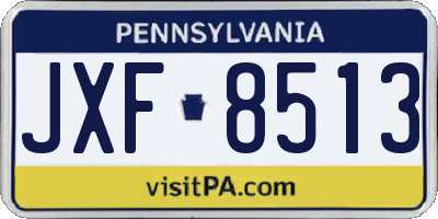 PA license plate JXF8513